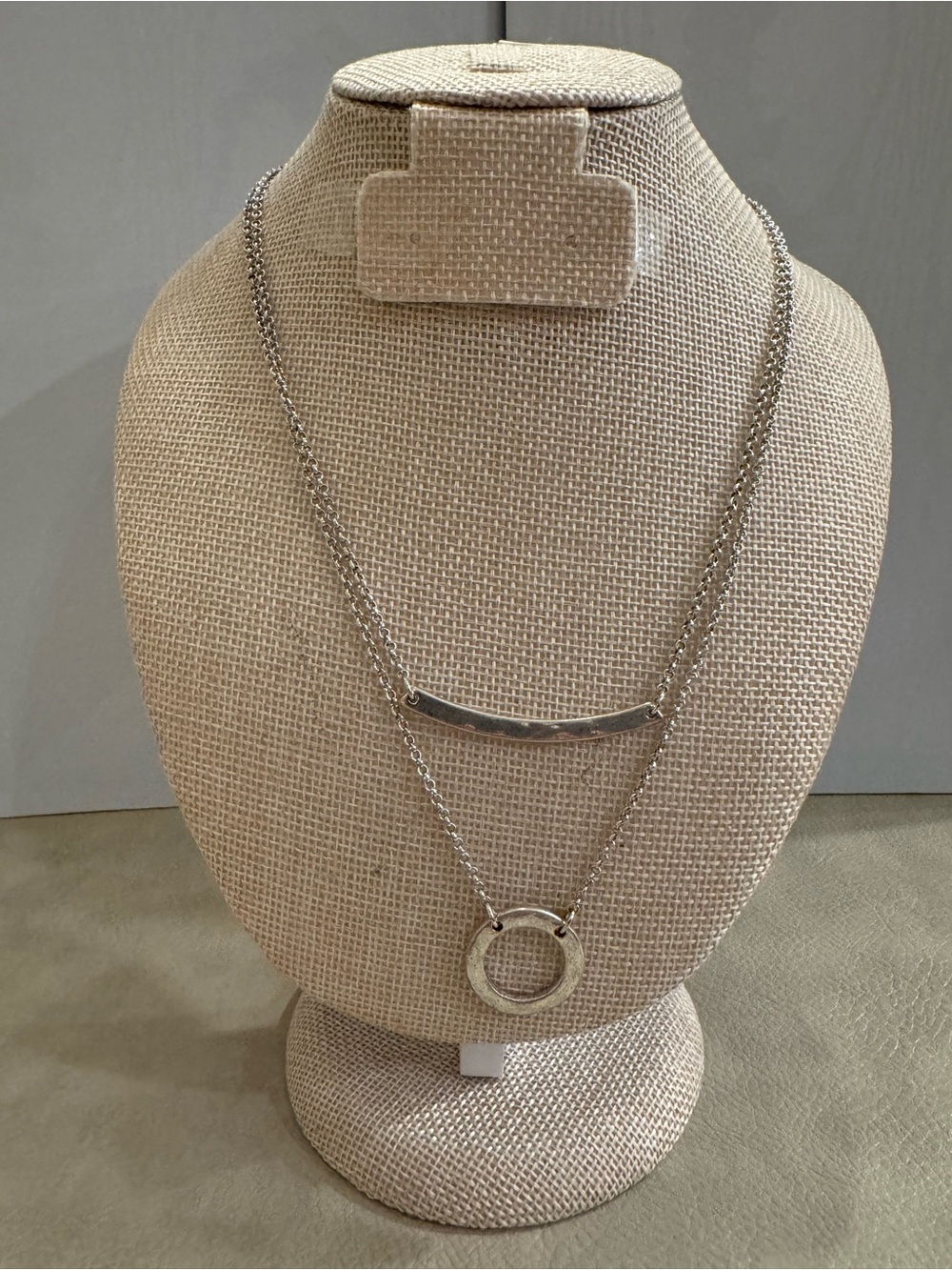 Lucky Brand Silver-Tone Circle and Bar Necklace